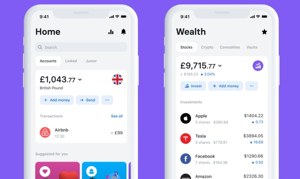 a demo photo of the Revolut app