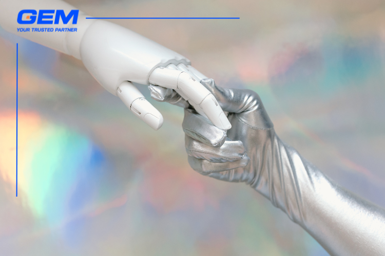 imagine AI and human shake hands
