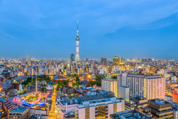 Tokyo, Japan skyline and tower.