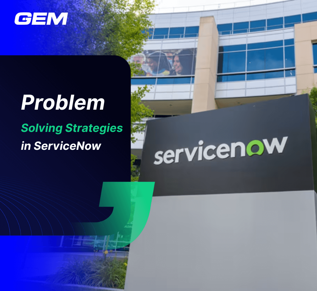 A well-defined list of problem solving strategy names in ServiceNow—such as automated problem creation