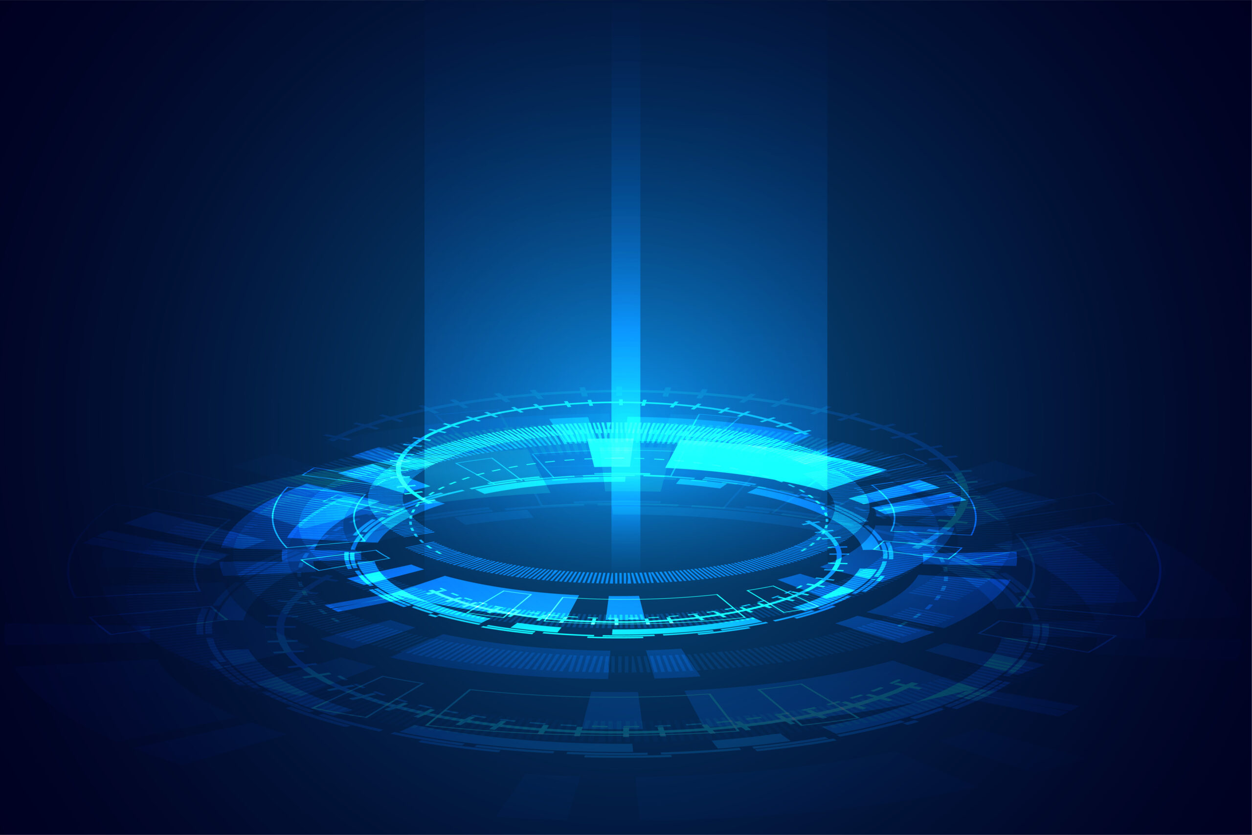 ICT provider_futuristic technology glowing light beam banner design