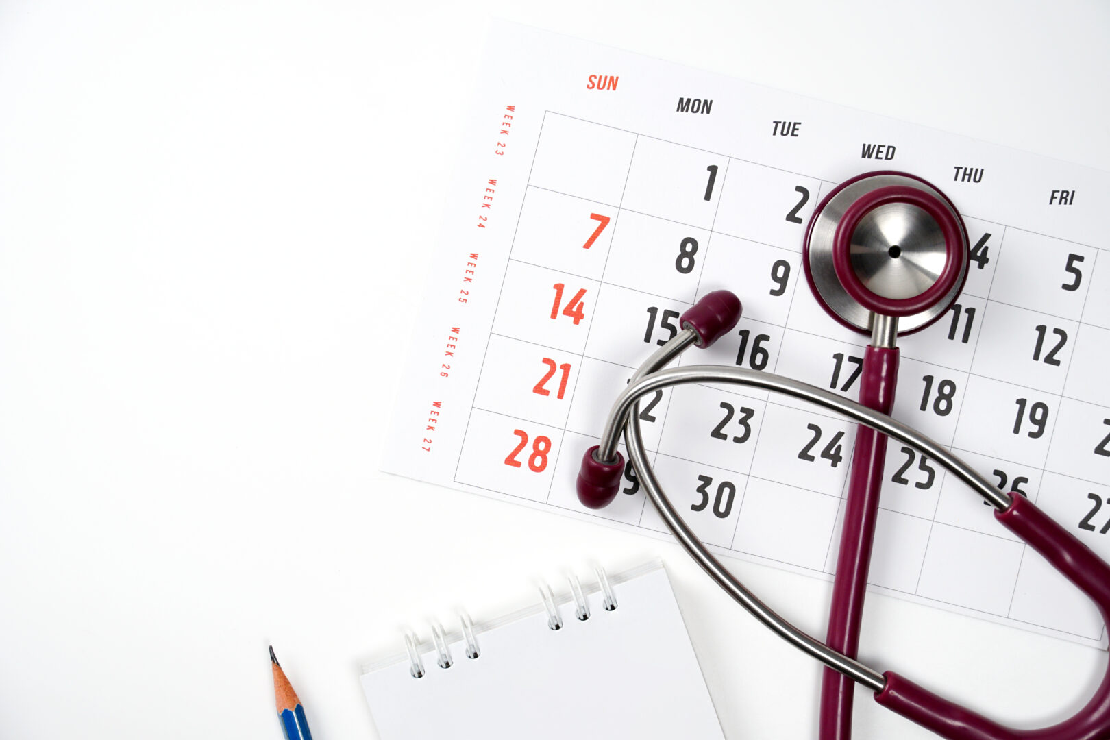 medical health care calendar reminder schedule appointment concept doctors stethoscope