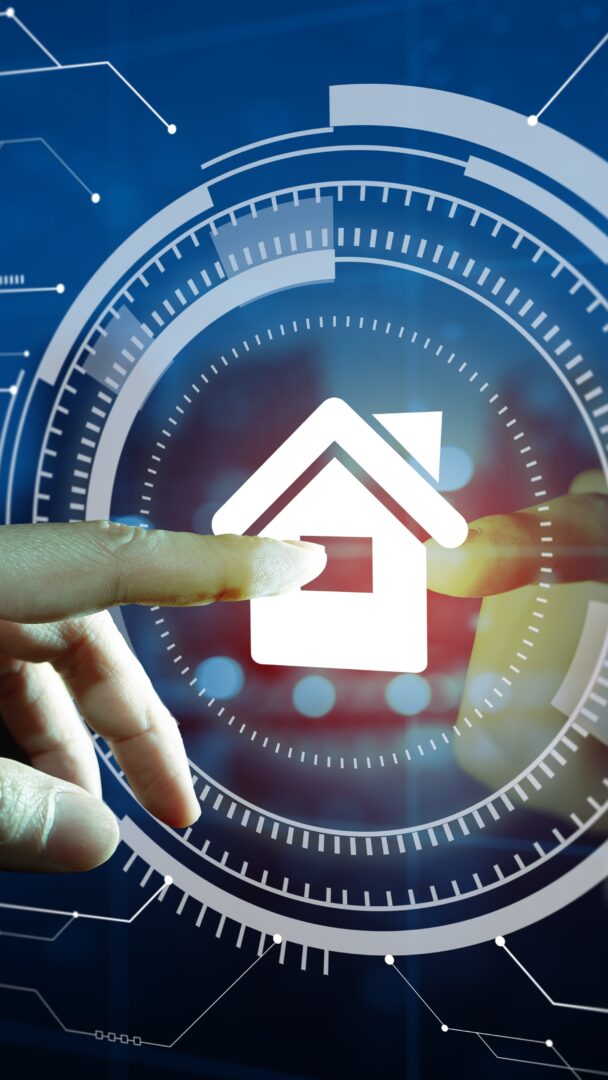 Futuristic digital interface of Smart Home automation control system.