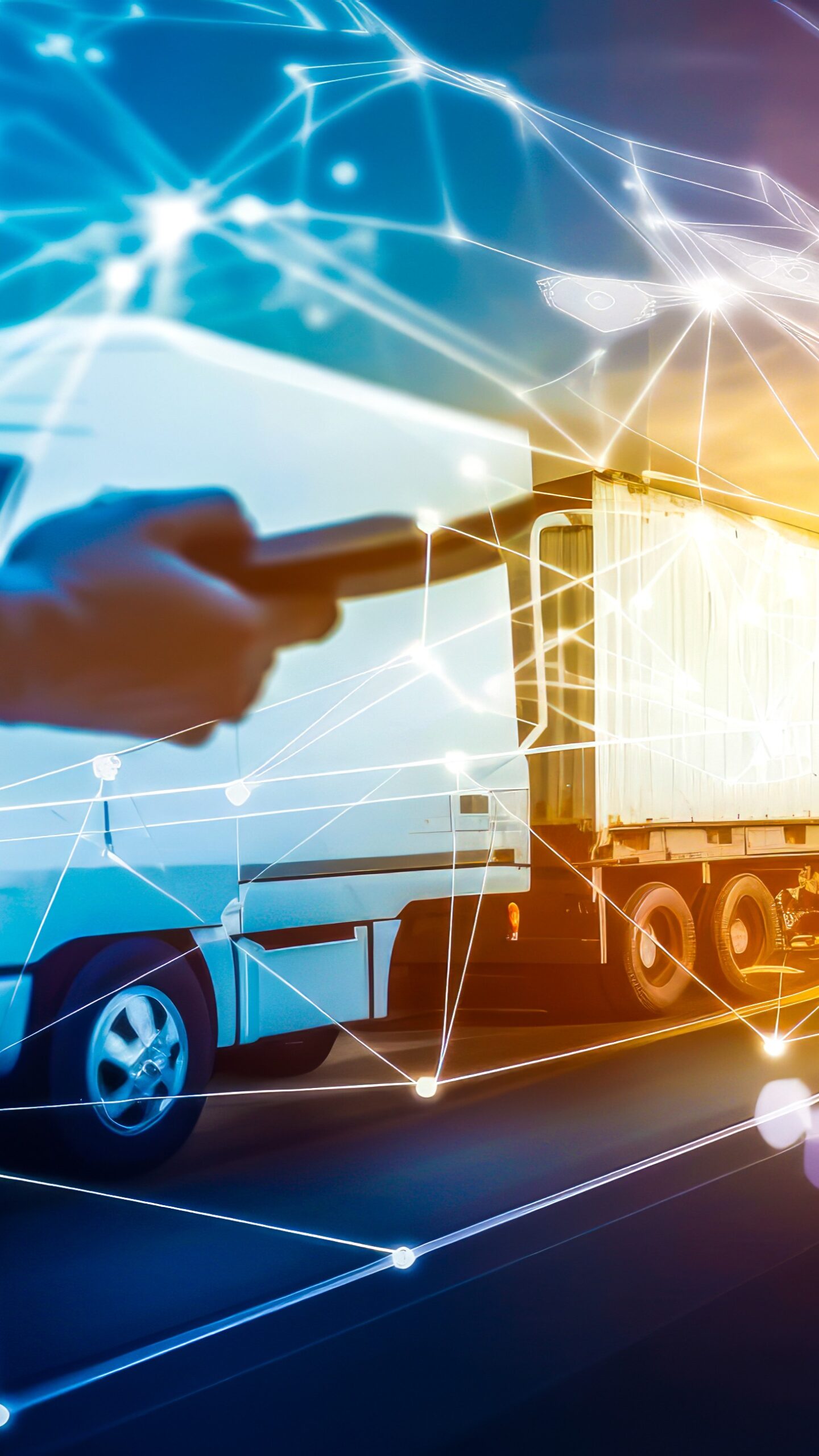 image truck driver holding cell phone front line trucks generative ai
