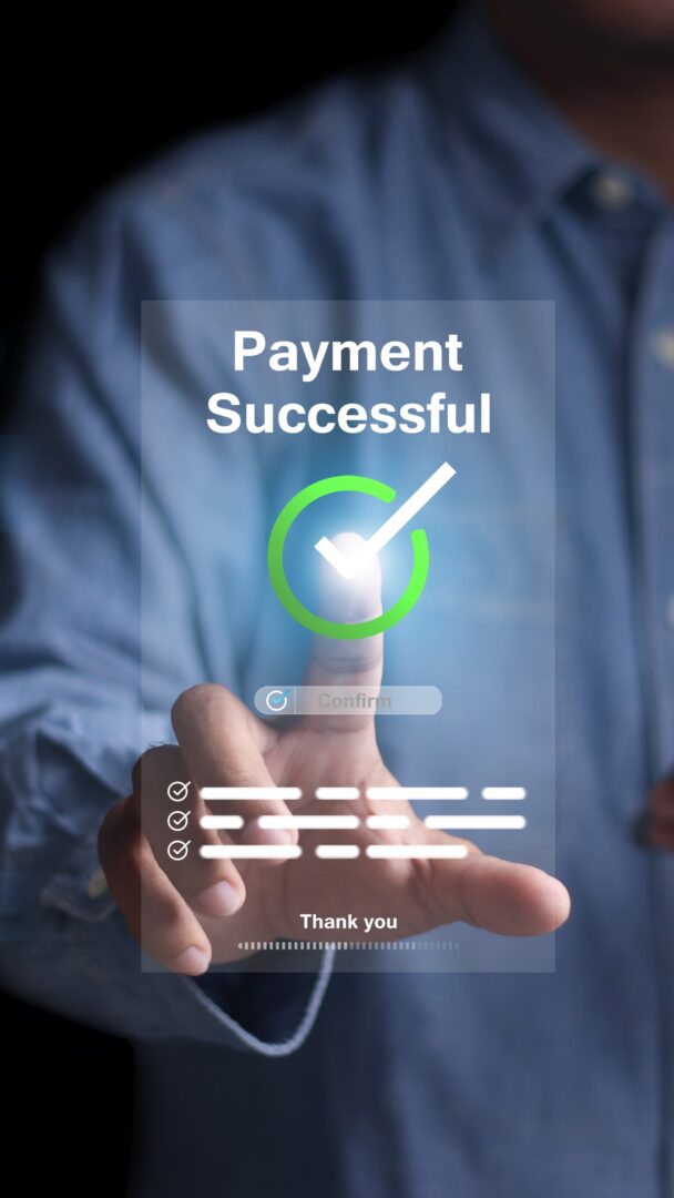 payment successful concept online payment with digital marketing online bill payment approve concept